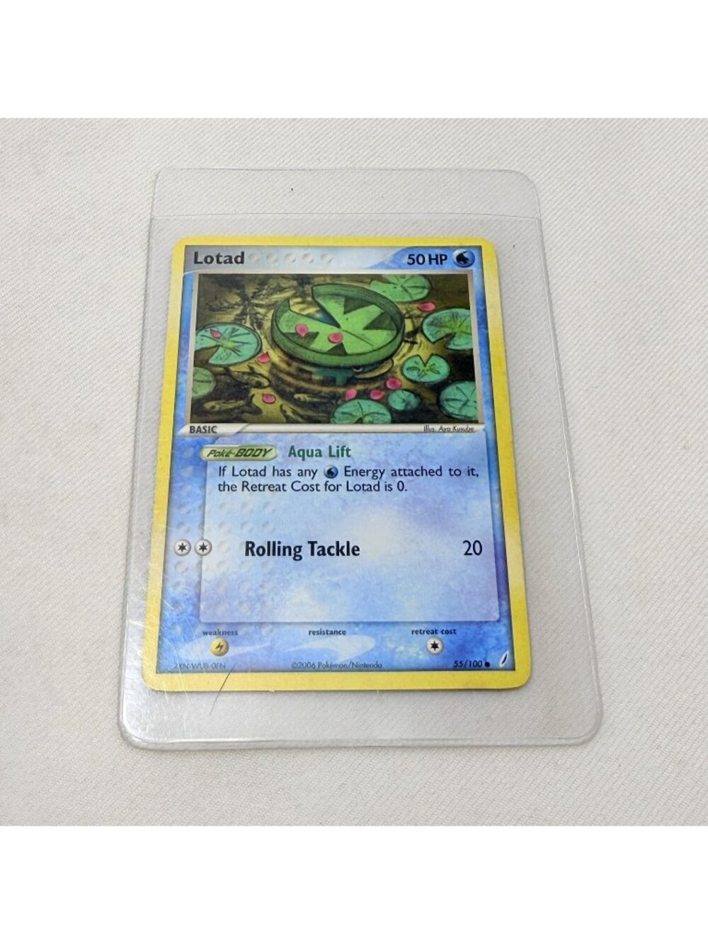 2006 Pokemon Card Lotad 55/100 Ex Crystal Guardians Common Rolling Tackle Aqua